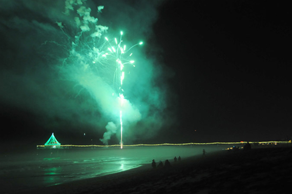 Fireworks in Manhattan Beach on Christmas